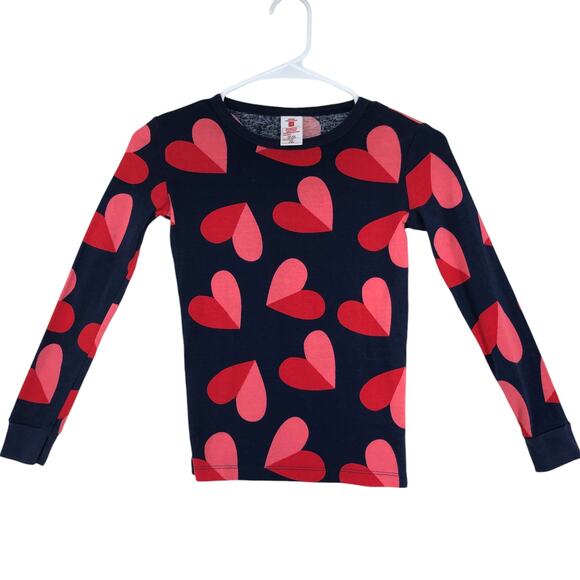 Target Childrens Size 10 Pajama Set Navy Blue Two Tone Heart Long Sleeve - Picture 2 of 16
